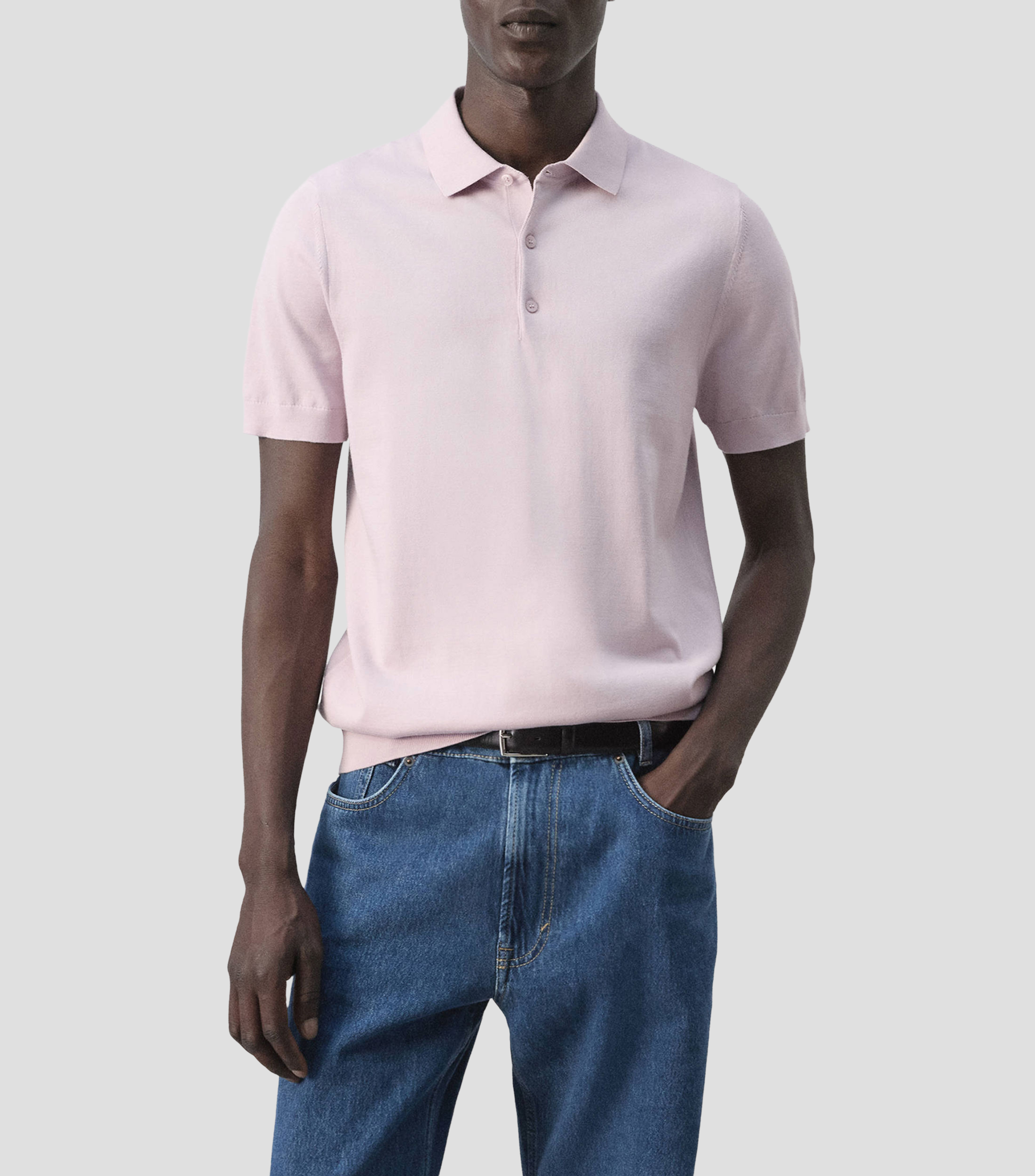 Playera tipo polo manga corta lisa Hombre